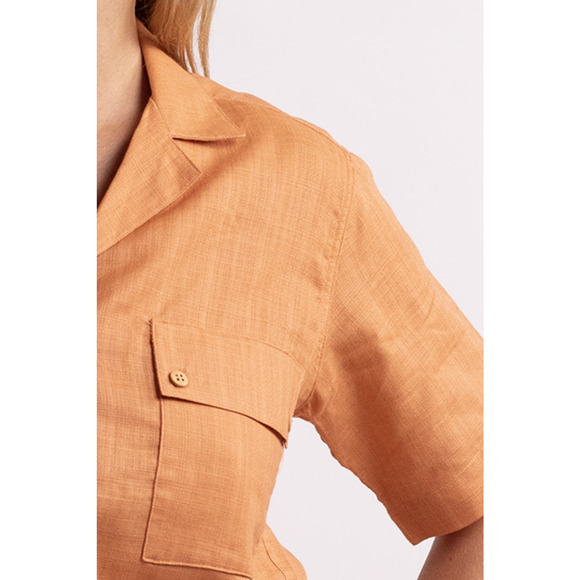 Vintage Christian Dior Orange Button Down Shirt - Picture 2 of 5